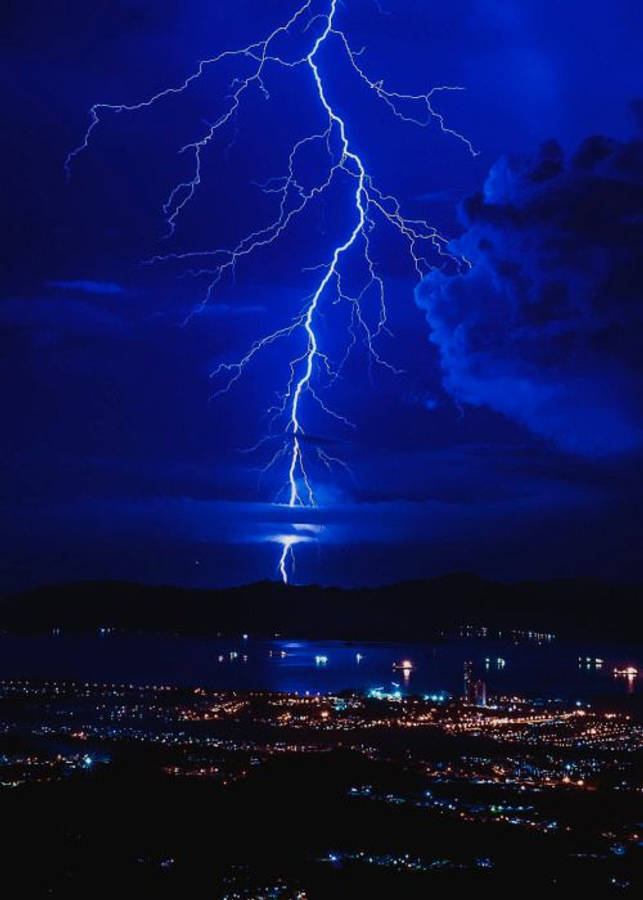 Dark Blue Aesthetic Tumblr Thunder Lightning Wallpaper