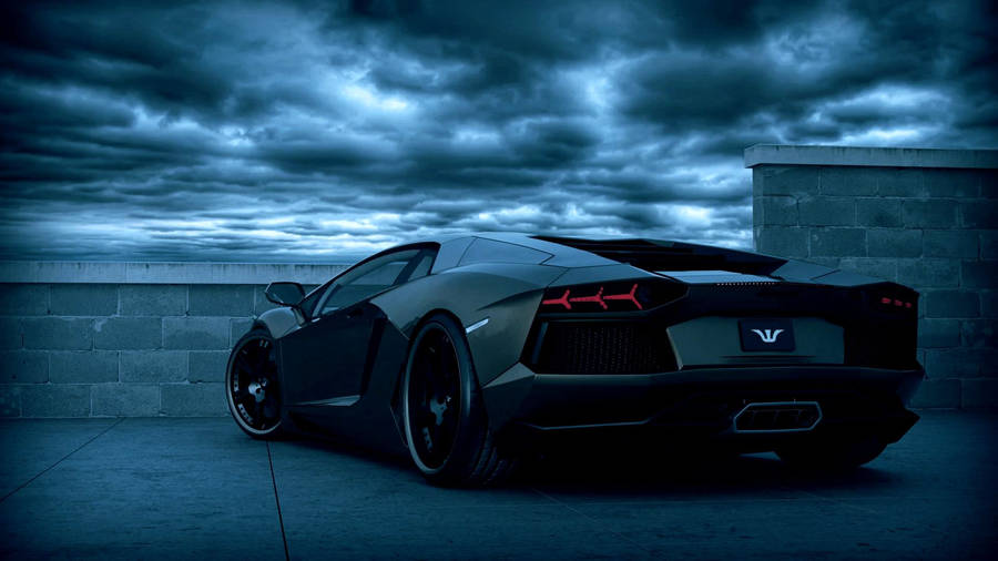 Dark Blue Black Lamborghini Wallpaper