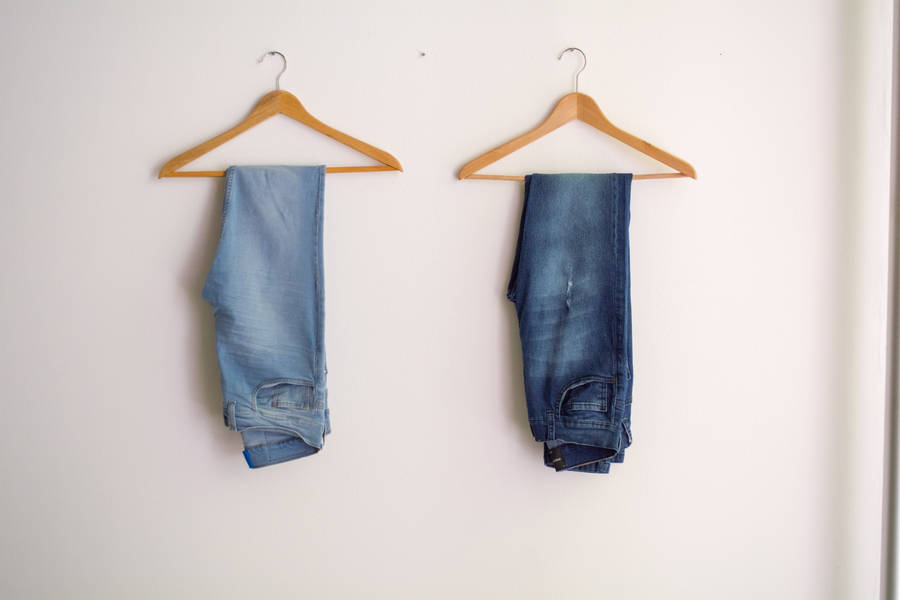 Dark Blue Denim Jeans On Hanger Wallpaper