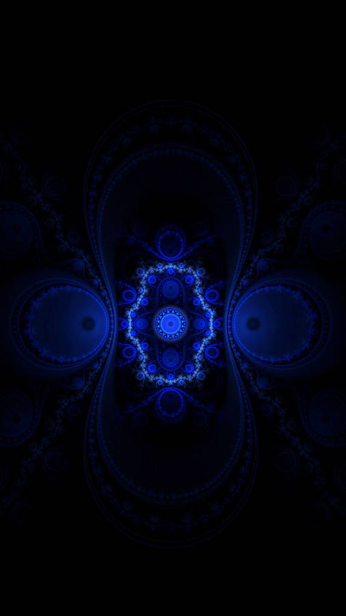Dark Blue Fractal Pattern Wallpaper