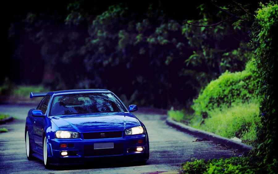 Dark Blue Nissan Skyline Gtr R33 Wallpaper