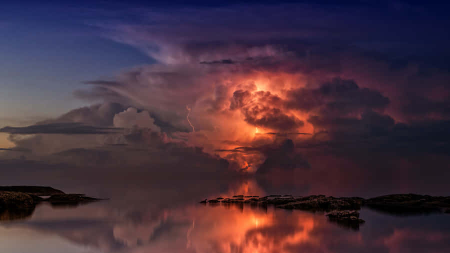 Dark Blue Sunset Cloud Wallpaper