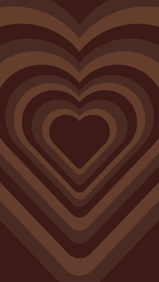 Dark Brown Aesthetic Hearts Wallpaper