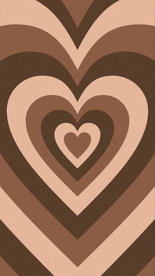 Dark Brown Heart Pattern Wallpaper