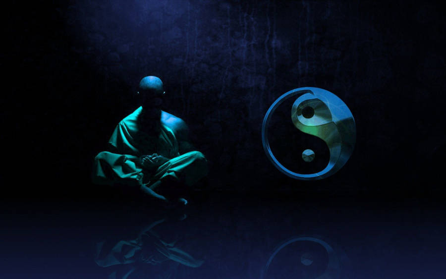 Dark Buddha Chakra Yin Yang Logo Wallpaper