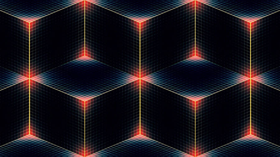 Dark Diamond Cubes Pattern Wallpaper