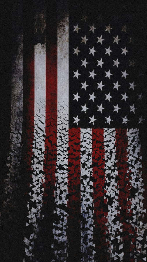 Dark_ Distressed_ American_ Flag_ Texture Wallpaper