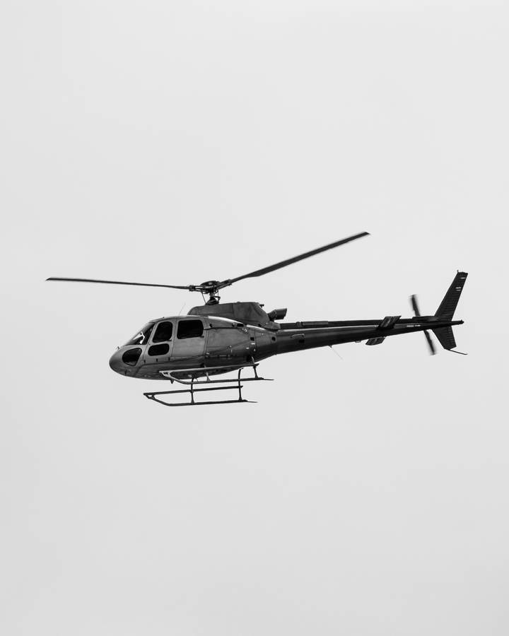 Dark Grayish Helicopter Flying Wallpaper