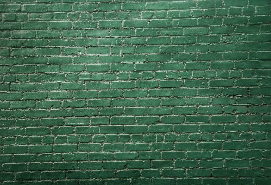 Dark Green Brick Wall Wallpaper