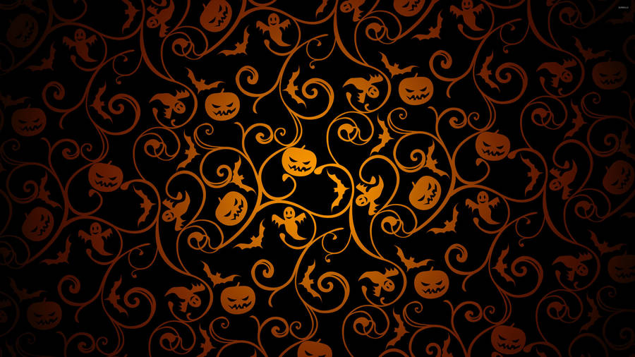 Dark Halloween Icons Pattern Wallpaper