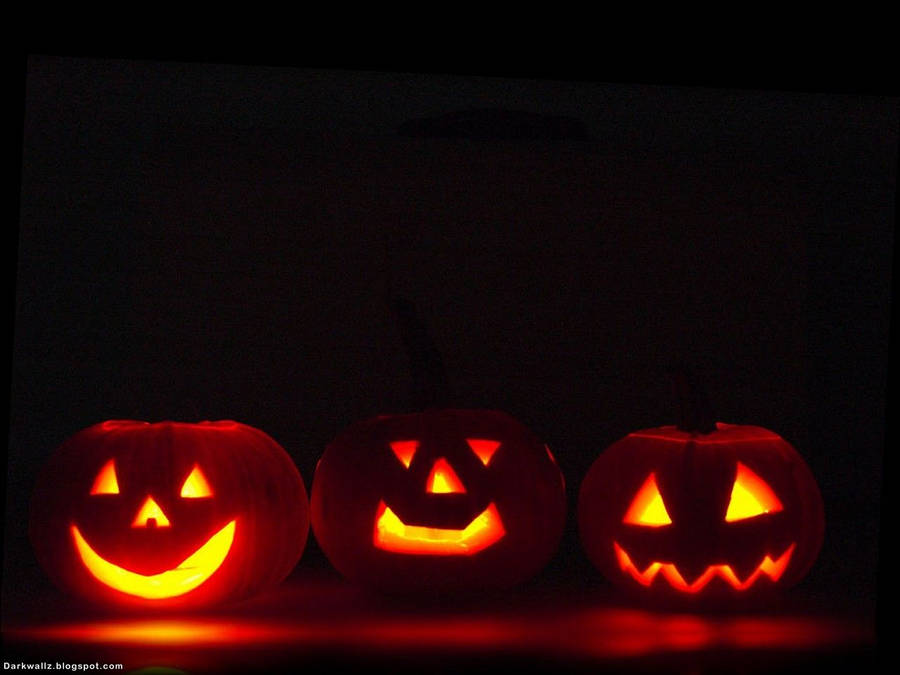 Dark Halloween Pumpkin Lanterns Wallpaper