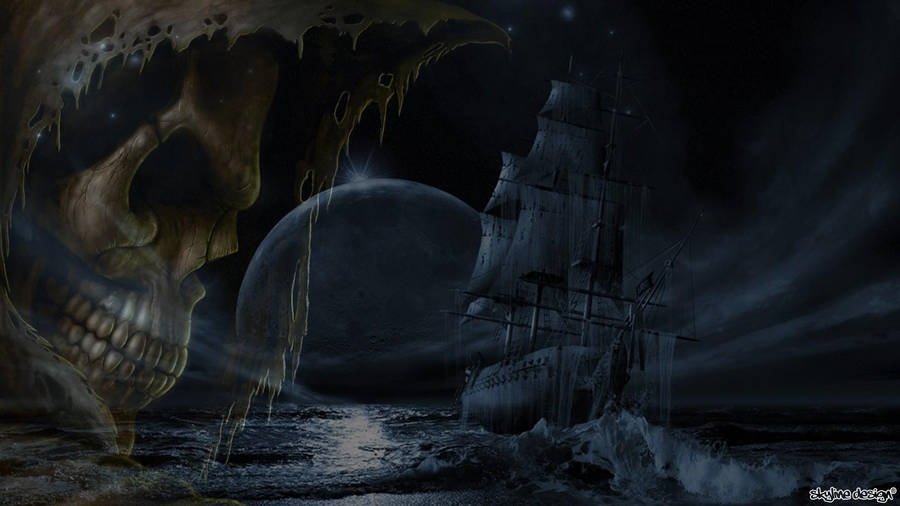 Dark Haunted Ghost Ship Wallpaper