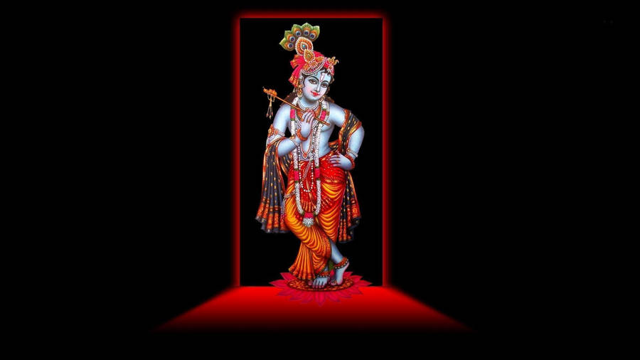 Dark Krishna At The Door Wallpaper