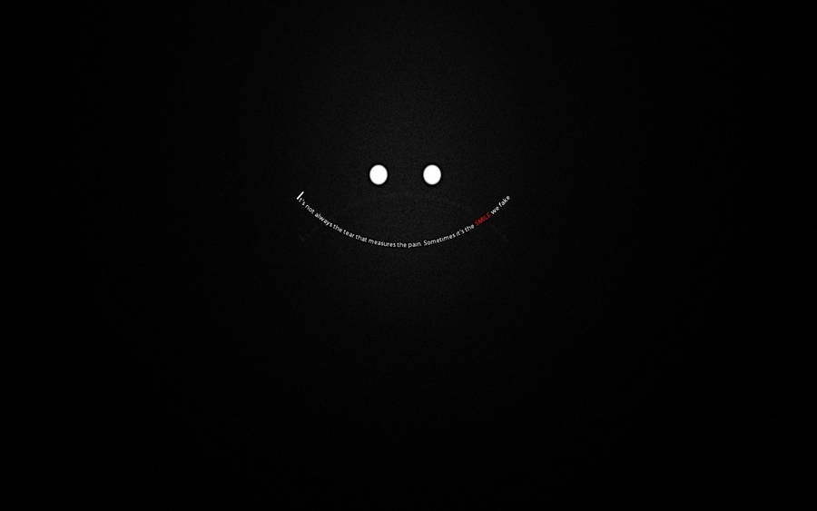 Dark Laptop Smiley With Quotes Wallpaper