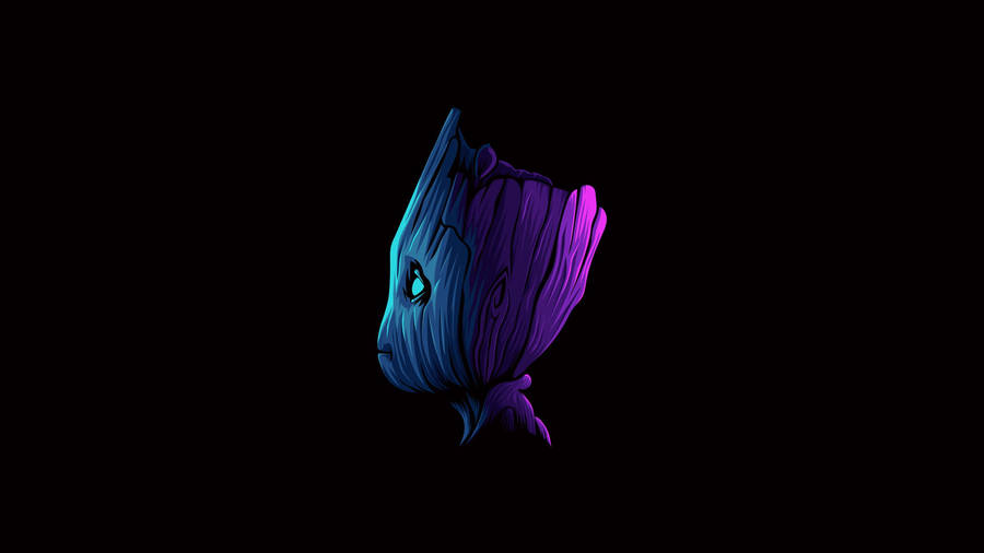 Dark Minimalist Young Groot Wallpaper