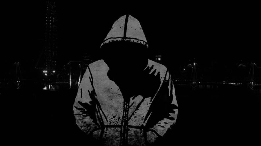 Dark Monochrome Hoodie Art Wallpaper