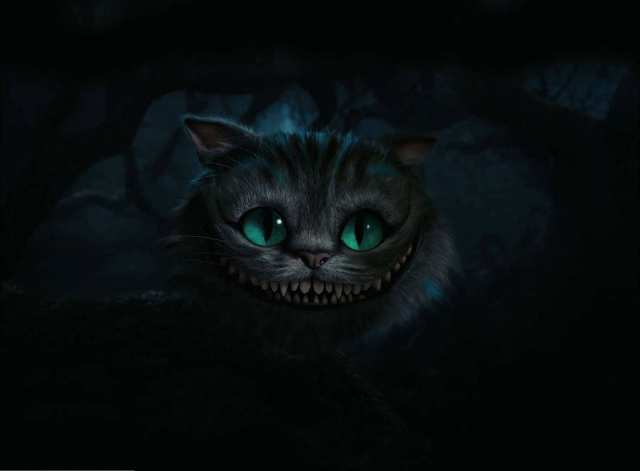 Dark Mystery Cheshire Cat Alice In Wonderland Wallpaper