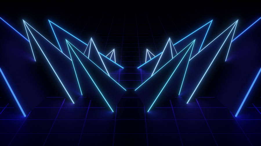 Dark Neon Blue Spikes Wallpaper