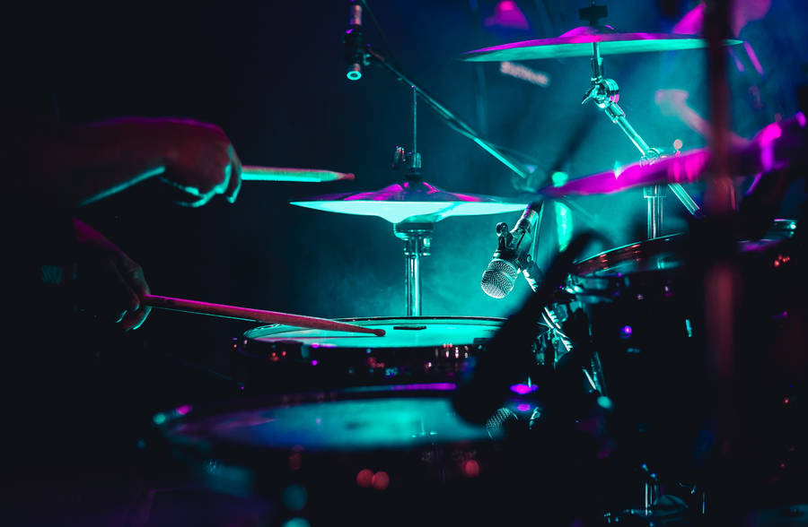 Dark Neon Drums Wallpaper