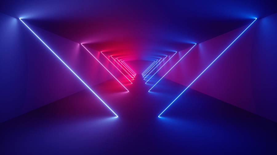 Dark Neon Hallway Wallpaper