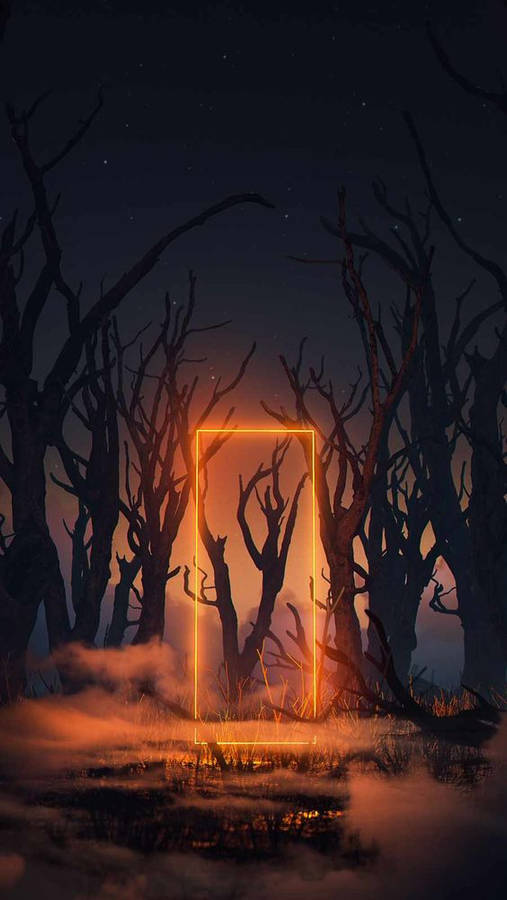 Dark Neon Iphone Forest Wallpaper