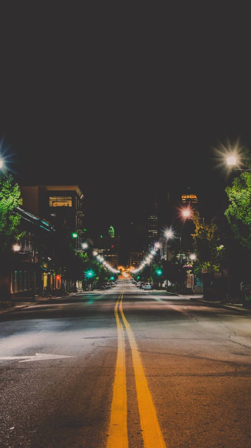 Dark Night And Empty Road Wallpaper