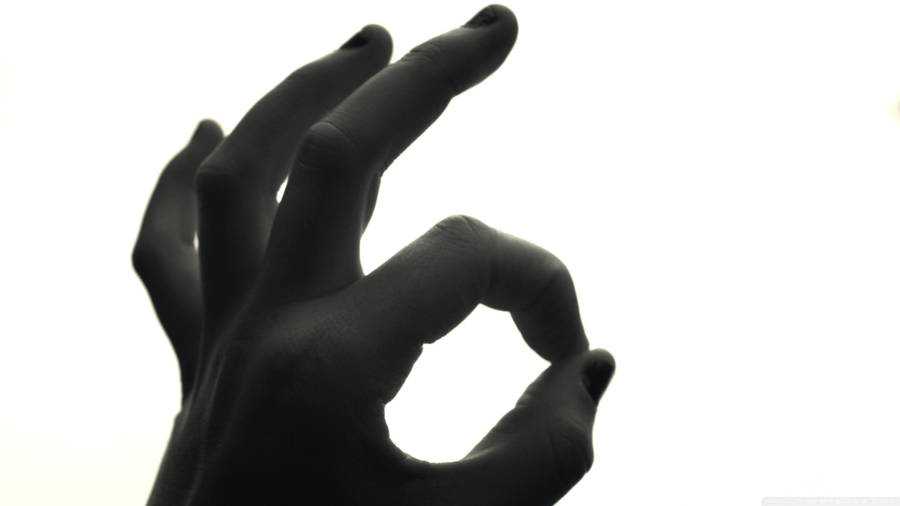 Dark Okay Hand Sign Wallpaper