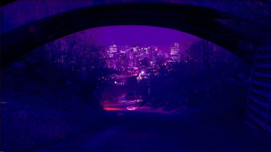 Dark Purple Aesthetic Road Wallpaper