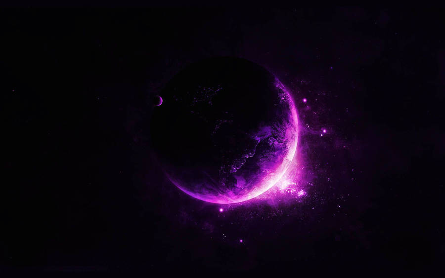 Dark Purple And Black Moon Wallpaper