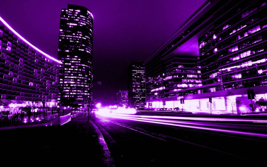 Dark Purple City Lights Wallpaper