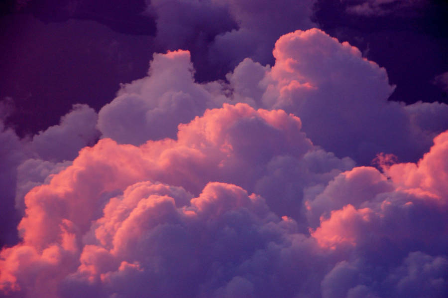 Dark Purple Clouds Aesthetics Wallpaper