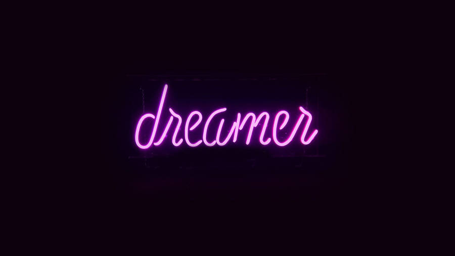 Dark Purple Dreamer Neon Sign Wallpaper