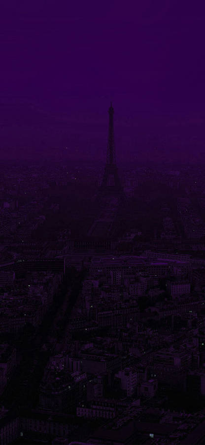 Dark Purple Eiffel Tower Silhouette Wallpaper