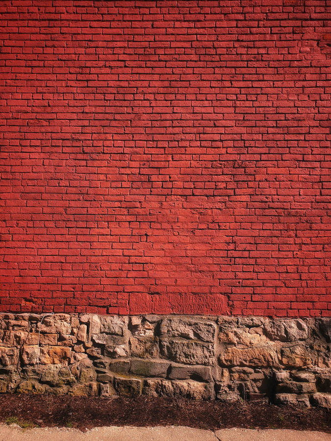 Dark Red Brick Wall Wallpaper