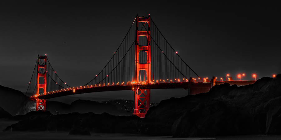 Dark Red Bridge Wallpaper