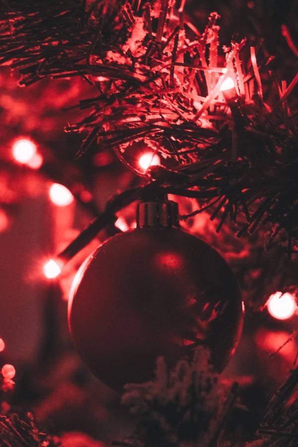 Dark Red Christmas Balls Wallpaper