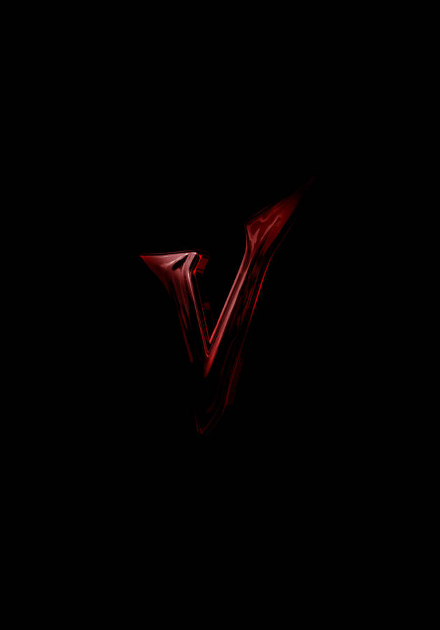 Dark Red Letter V Wallpaper