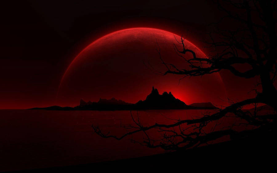 Dark Red Sky Wallpaper