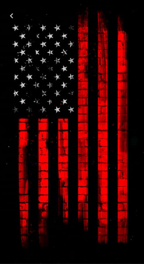 Dark Red Striped American Flag Wallpaper