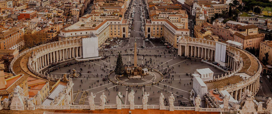 Dark St. Peter's Square In Vatican Wallpaper