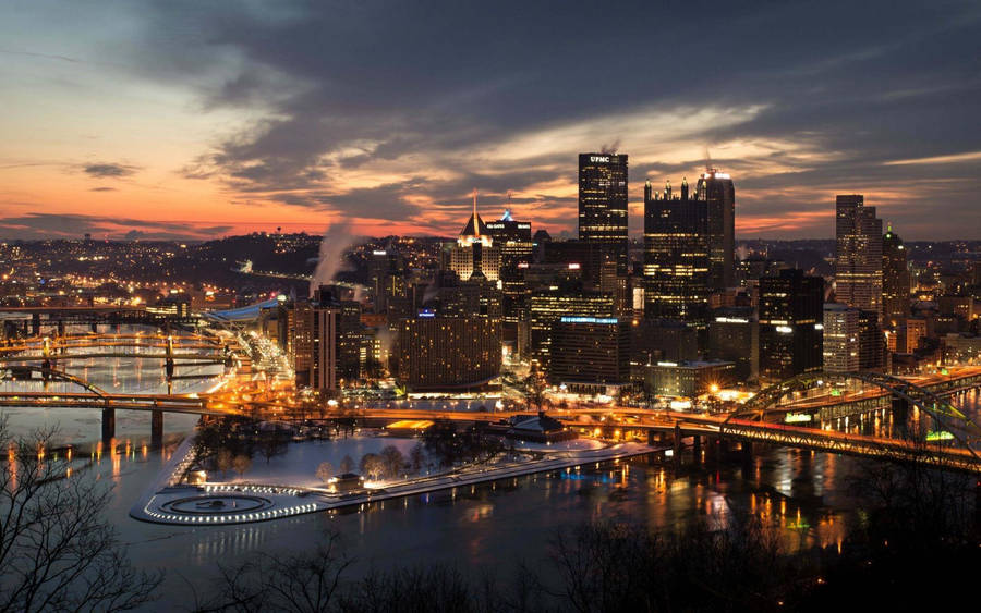 Dark Sunset Pittsburgh Wallpaper