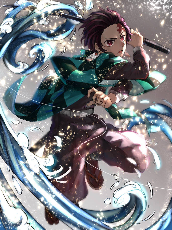 Dark Tanjiro And Water Wallpaper