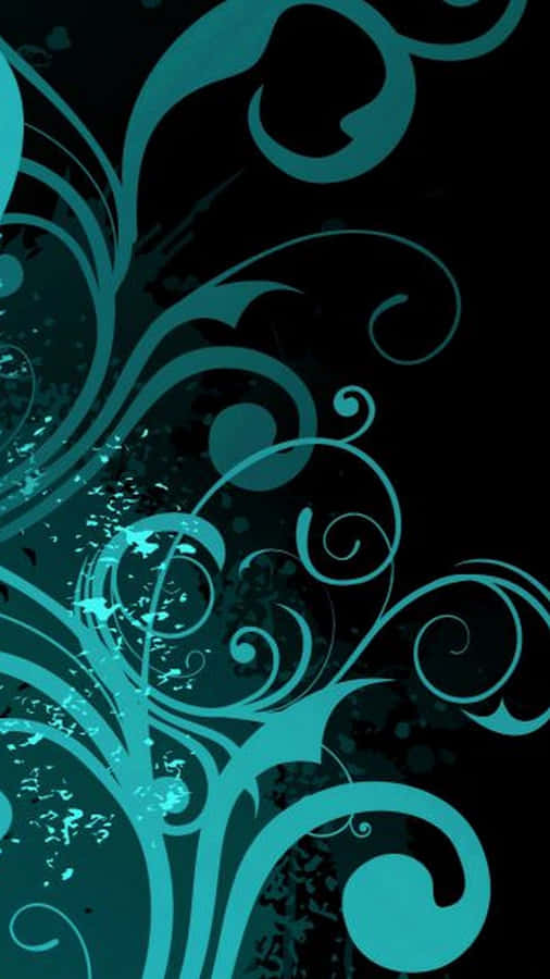 Dark Teal Patterns Wallpaper