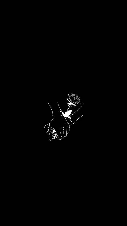 Dark Theme Minimalist Holding Hands Wallpaper