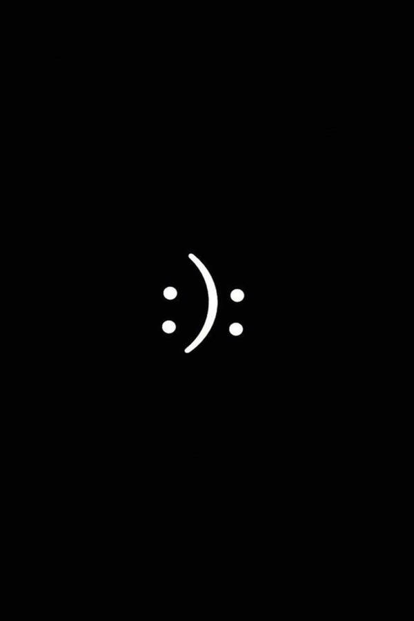 Dark Theme Minimalist Sad Happy Emoticon Wallpaper