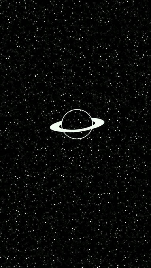 Dark Theme Minimalist Saturn Planet Wallpaper