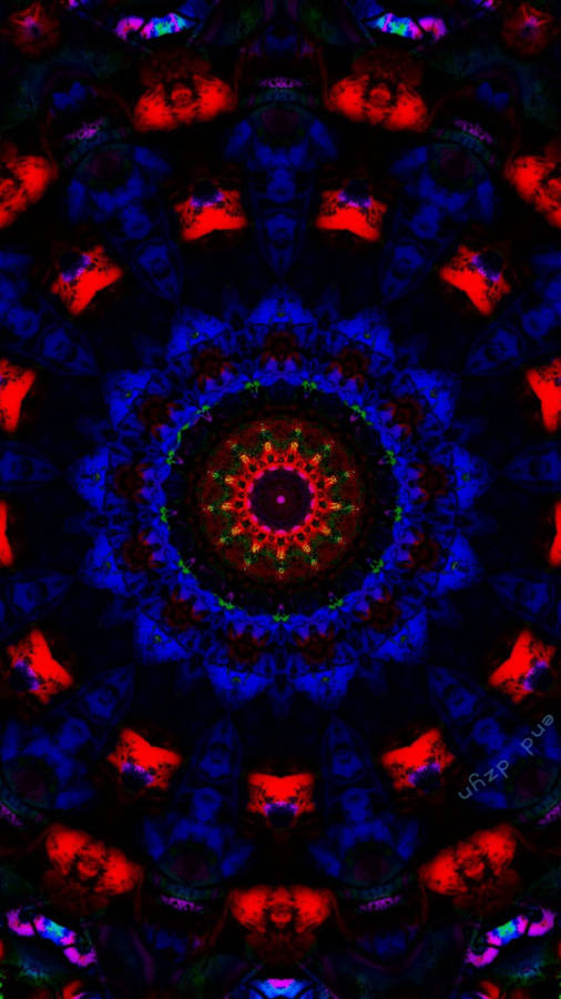 Dark Trippy Red And Blue Circles Wallpaper