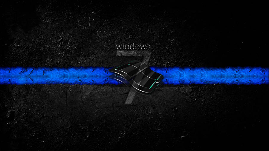 Dark Windows 7 With Logo Wallpaper