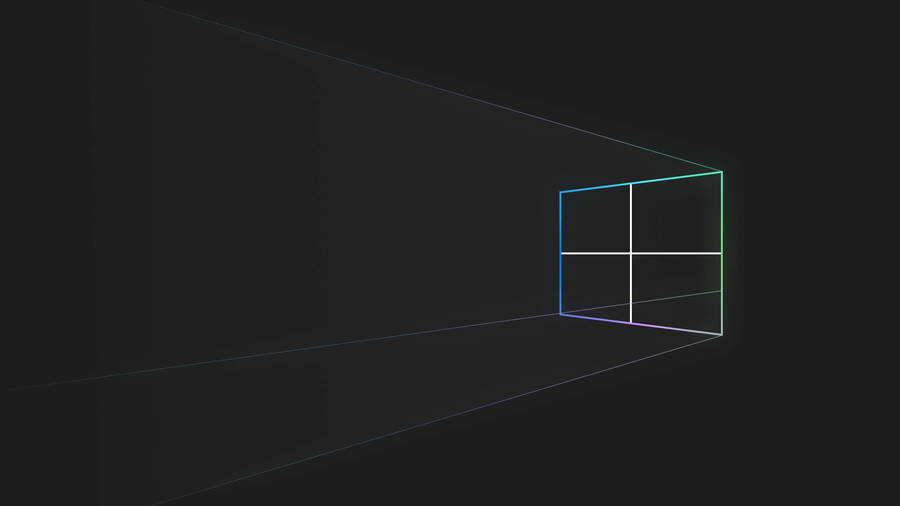 Dark Windows Logo In Neon Lights Wallpaper