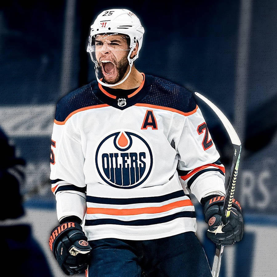 Darnell Nurse Of Edmonton Oilers Against Calgary Flames 2022 Wallpaper